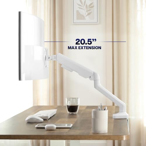 Image of VIVO Heavy Duty Ultrawide Monitor Tension Arm for up to 40 inch Screens, Holds 26.4 lbs, Premium Desk Mount Stand, White, STAND-V100OW