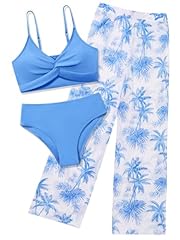 Pure Light Blue - Coconut Palm Print