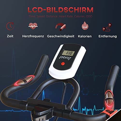 HOMCOM Heimtrainer Fitnessfahrrad mit LCD Bildschirm und komfortablem Sitzkissen Indoor-Radfahrrad für Zuhause… – Bild 5