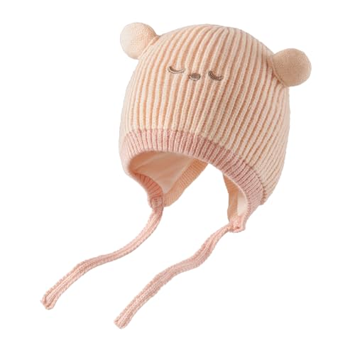 usbettas Toddler Beanie Pink - Baby Winter Hat with Deer Ear for Boys Girls, Soft Warm Baby Beanie Cable Knit Beanie