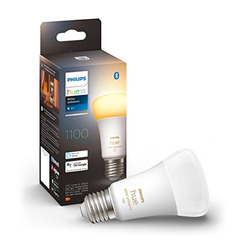 Bombillas Inteligentes Philips Hue - Bombilla LED Inteligente, A60 E27, Luz Blanca de Cálida a Fría, 75W, 1100 Lúmenes, Compatible con Alexa y...