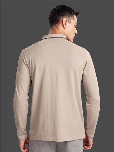 Image of STELLERS Men's Full Sleeve Polo T-Shirt | Premium Cotton | streatchable | Enzyme bio Washed | Feather Touch Feel | Sustainable