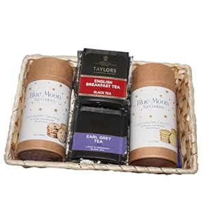 Cranberry Orange & Cardamom Orange Shortbread Cookies Gift Basket – Tea & Cookies Gift – Send Cookies Delivery Ships Same Business Day – Order by 1 PM Pacific Time