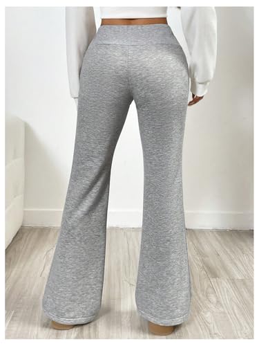 SHENHE Women's Y2K Flare Sweatpants Low Rise Drawstring Knit Casual Workout Sweat Pants3