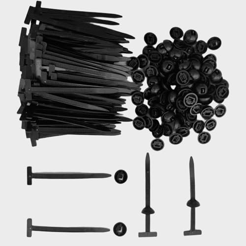 99 Pcs Nylon Universal Cable Tie Buckle Heavy Duty Sided Snap Fit Zip Ties with Button Lock UV Resistant Plastic Cable Fasteners for Automotive Electrical & Daily Repair