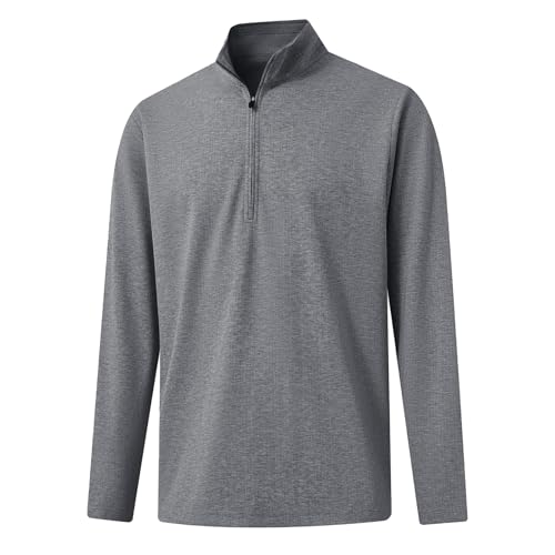 M MAELREG Mens Quarter Zip Pullover Dry Fit Mock Neck Long Sleeve