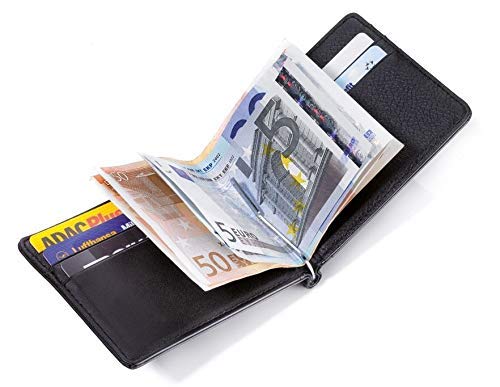 Image of USL Black Leather Men's Money Clip (15525)