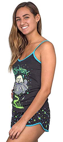 Briefly Stated Women's/Junior's Rick and Morty Spaceship Scene Pajama Tank Top and Shorts Set2