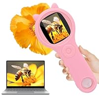 deAO Kids Microscope with Camera & LED Light Portable Microscope Science Kit 500X Magnification for Outdoor Plant Insect Exploration, STEM Toys Christmas Birthday Gift