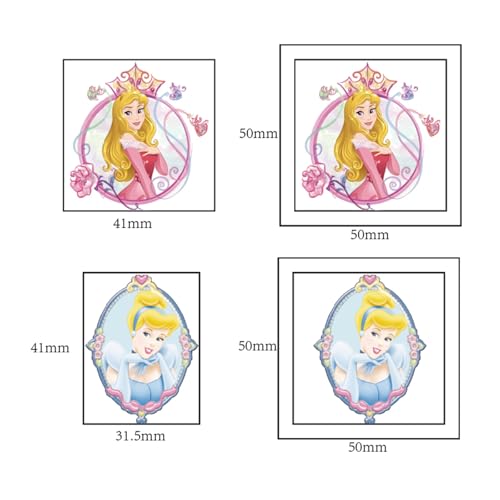 image for YINFENGKANHAI 40 Sheets Cartoon Disney Princess Temporary Tattoos Birt