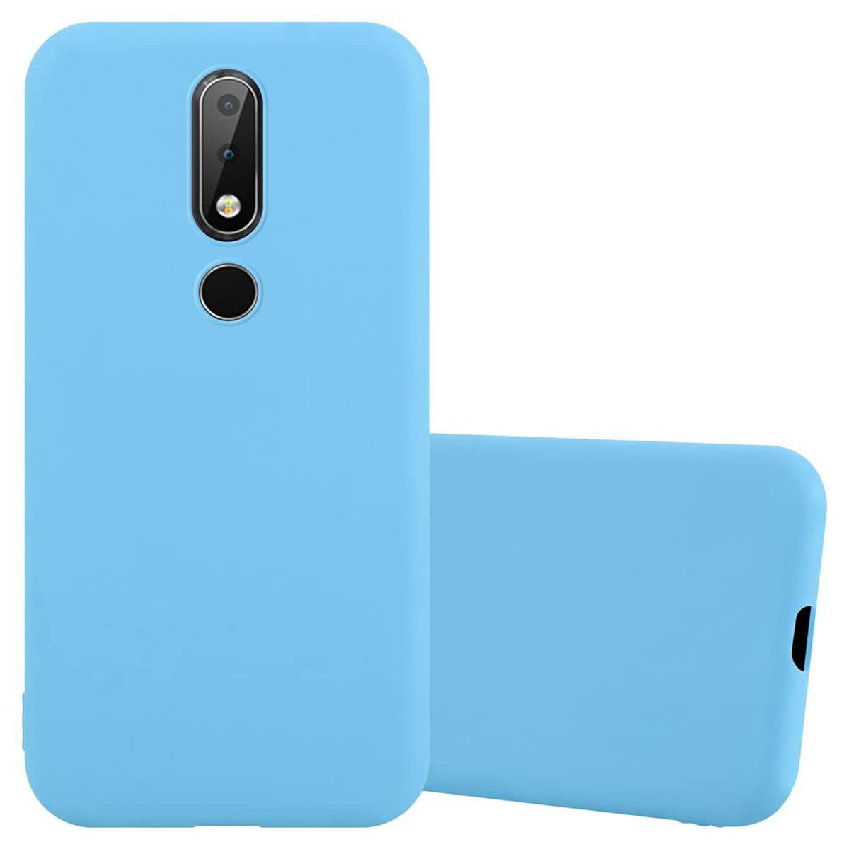 Cadorabo Custodia per Nokia 6 2018 / Nokia 6.1 in CANDY ROSSO - Morbida Cover Protettiva Sottile di Silicone TPU con Bordo Protezione - Ultra Slim Case Antiurto Gel Back Bumper Guscio