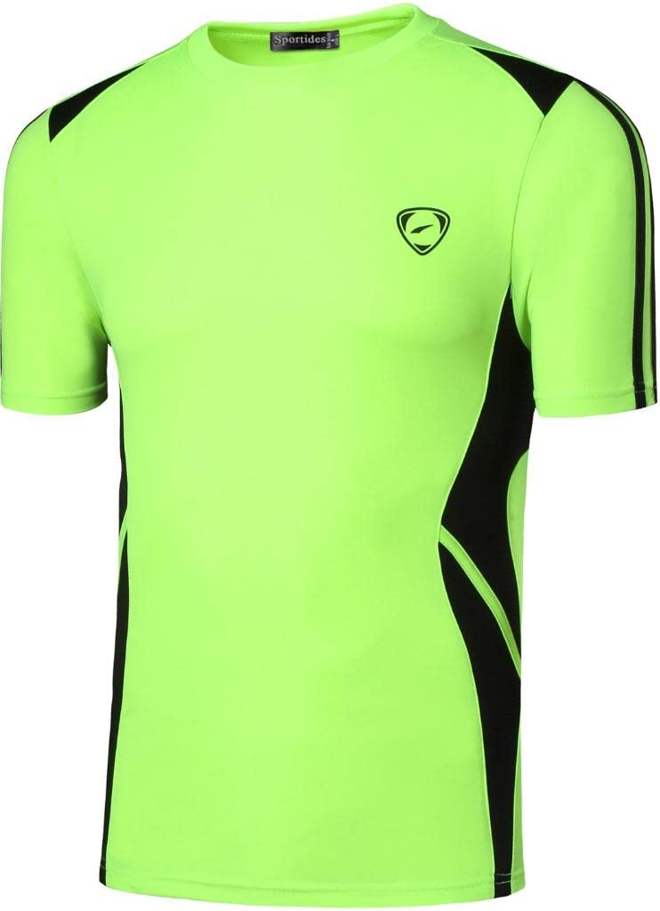 SportidesMen's Slim Fit Sport Breathable Short Sleeve T-Shirts Tee Tshirt Running Tennis Bowling LSL146