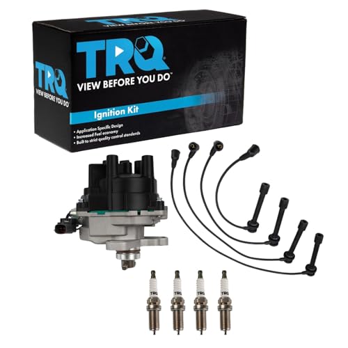 TRQ Spark Plug Kit 6 Piece Distributor Compatible with 1997-2001 Nissan Altima