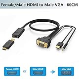 【Rentable】 A diferencia de otros adaptadores de HDMI a VGA, este adaptador funciona con ambos HDMI-Masculino y HDMI-Hembra conectores, lo que lo hace universalmente compatible con TV Stick, PC y otros dispositivos compatibles con HDMI.