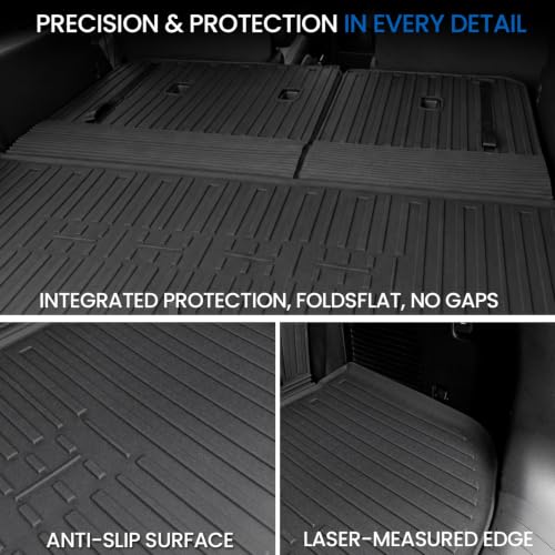 Image of Cargo Liner Backrest Mats for 2027 Kia Telluride 7&8 Seats Gas Only, All Weather TPE Cargo Trunk Mat Seat Back Protectors Accessories