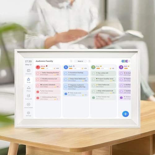 Digital Calendar: 15-inch Digital Calendar & Chore Chart with Interactive