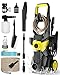 Pressure Washer 1800W, Electric Power Washer Max 135bar, Adjustable 420L/H Jet Washers with 10M Hose, Long & Short Sprinkler, Auto Start-Stop, Overheat Protection, for Car, Patio, Garden