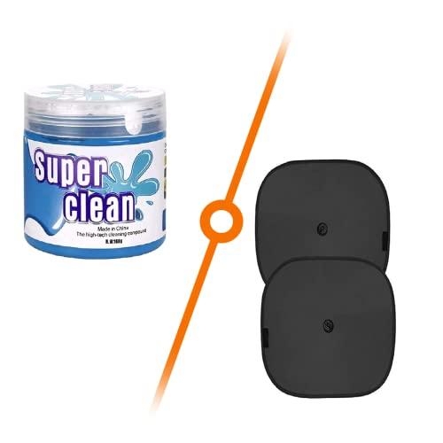 Image of TANTRA Car Accessories Combo Kit with Car Sunshade 2pcs and Car Cleaning Gel