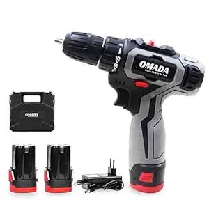 Omada Cordless Drill Machine - Impact Drill 21V 1.5AH 2 batteries (3-4 hours) Torque 30NM variable peed, Maximum speed 1700 RPM Aluminium chuck 3/8