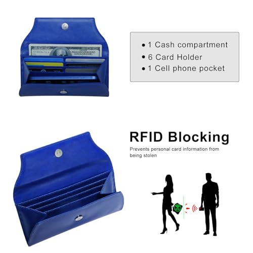 XEYOU Slim Card Wallet for Women Ultra Thin Synthetic Leather Womens Wallet RFID Blocking Credit Card Holder Bifold Clutch Long Ladies Billfold3