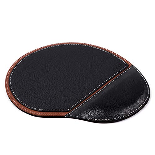 Tapis de souris ergonomique noir,Tapis de souris de bureau,Tapis de souris en cuir,Tapis de souris de gaming,Tapis de souris de qualité supérieure en PU,Pour étudiants, ordinateurs portables, maison Cover