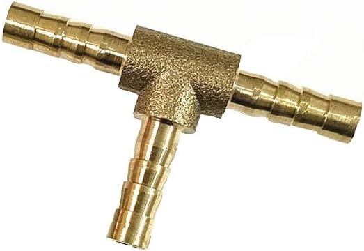 FIDALIKA Hose Barb Brass 3 Way Barbed Pipe Fitting, Tee Shaped Coupler Connector Adapter, 3-Way T-piece Fuel Hose Barbed Connectors (Size : 10mm Barb)