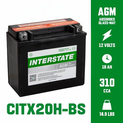 Image of Interstate Batteries YTX20H-BS Powersports Battery 12V 18Ah 310CCA AGM