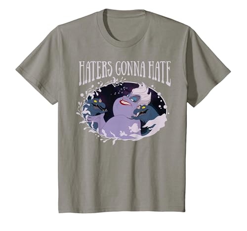 Disney The Little Mermaid Ursula Haters Gonna Hate T-Shirt, Youth, Slate Grey, Medium