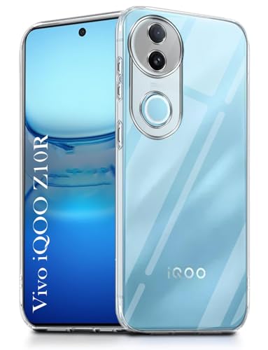 Image of Jkobi Silicone Back Case Cover for Vivo iQOO Z10R (Clear Shockproof Case with Camera Protection | Soft and Flexible | Transparent)