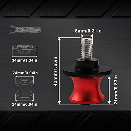 Red 8Mm Motorcycle Swing Arm Sliders Spools Cnc Swingarm Arm Stand Screw For Cbr 150 Cbr100F Cbr1000Rr Cbr1100Xx Cbr 125 Cbr250 Cbr400Rr Cbr400F Cbr450Sr Cbr600Rr Cbr600F Cbr900Rr Cbr954Rr #TOP1