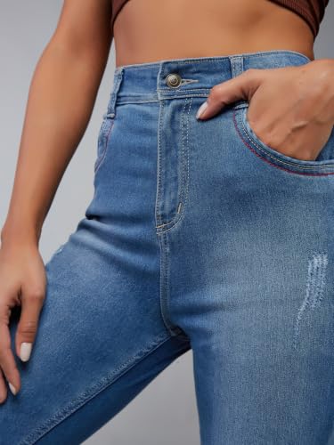 Image of Dolce Crudo Distressed High Rise Skinny Jeans for Women