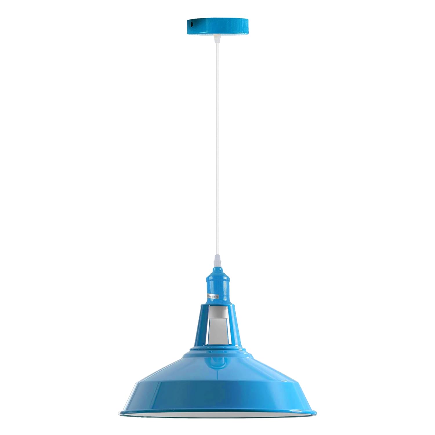LEDSone Vintage Industrial Pendant Light with E27 Holder, Perfect for Hanging from the Ceiling for Living Room, Kitchen, Restaurants and cafes (Barn Slotted Blue) โ image 1