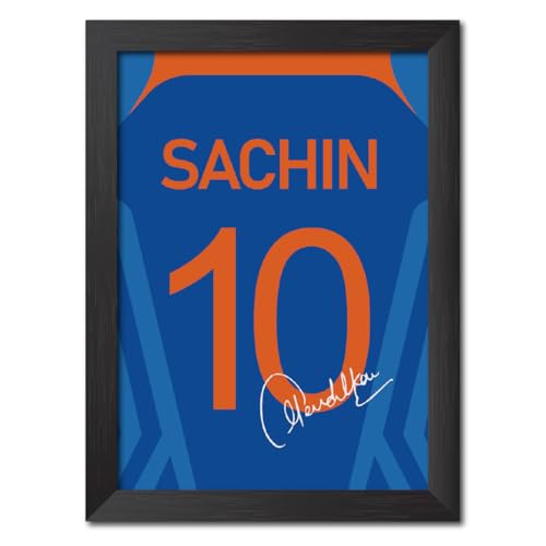 TenorArts Sachin Tendulkar Jersey Poster with Signature Indian Cr...