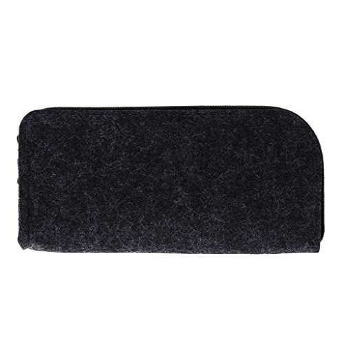 Junlinto Trousse de Maquillage carrée en Feutre pour pinceaux et Crayons Noir Cover