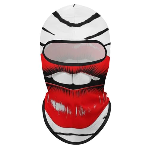 Balaclava para Hombres y Mujeres con Diseño de Labios Rojos, Máscara Facial Completa para Ciclismo, Esquí y Motociclismo miniatura 7