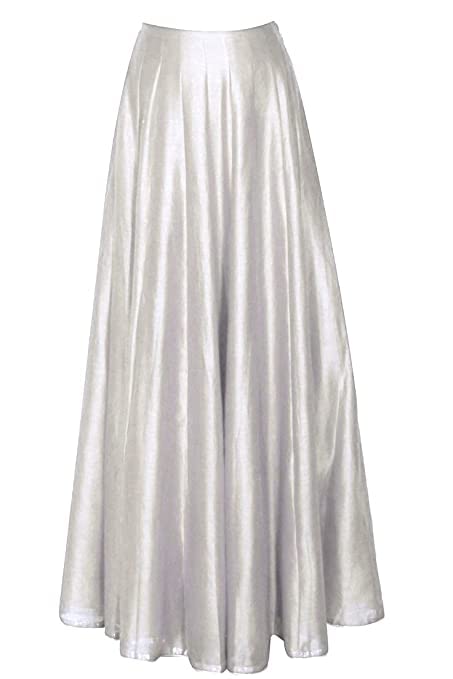 Radhika N Dhaanya CreationWomen's Silk Fabric Full Length Kali Style Readymade Long Skirt- Lehenga Maxi Flare