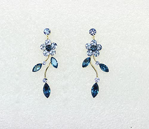 Image of Faship Gorgeous Rhinestone Crystal Floral Necklace Earrings Set