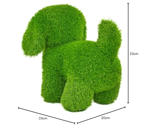 Kögler 53248 - AniPlants Hund stehend, Deko-Figur aus Kunstrasen, ca. 36 x 20 x 33 cm groß, wetterfest und formstabil, mit Ankern zur Befestigung, ideal als Deko für Garten und Haus