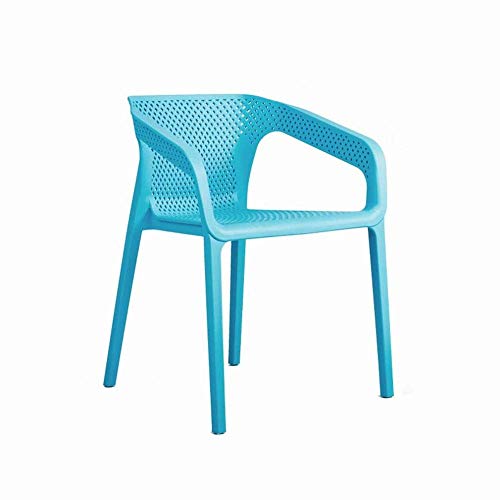 Silla nórdica ZZ de ordenador acolchada y reposabrazos plástico azul