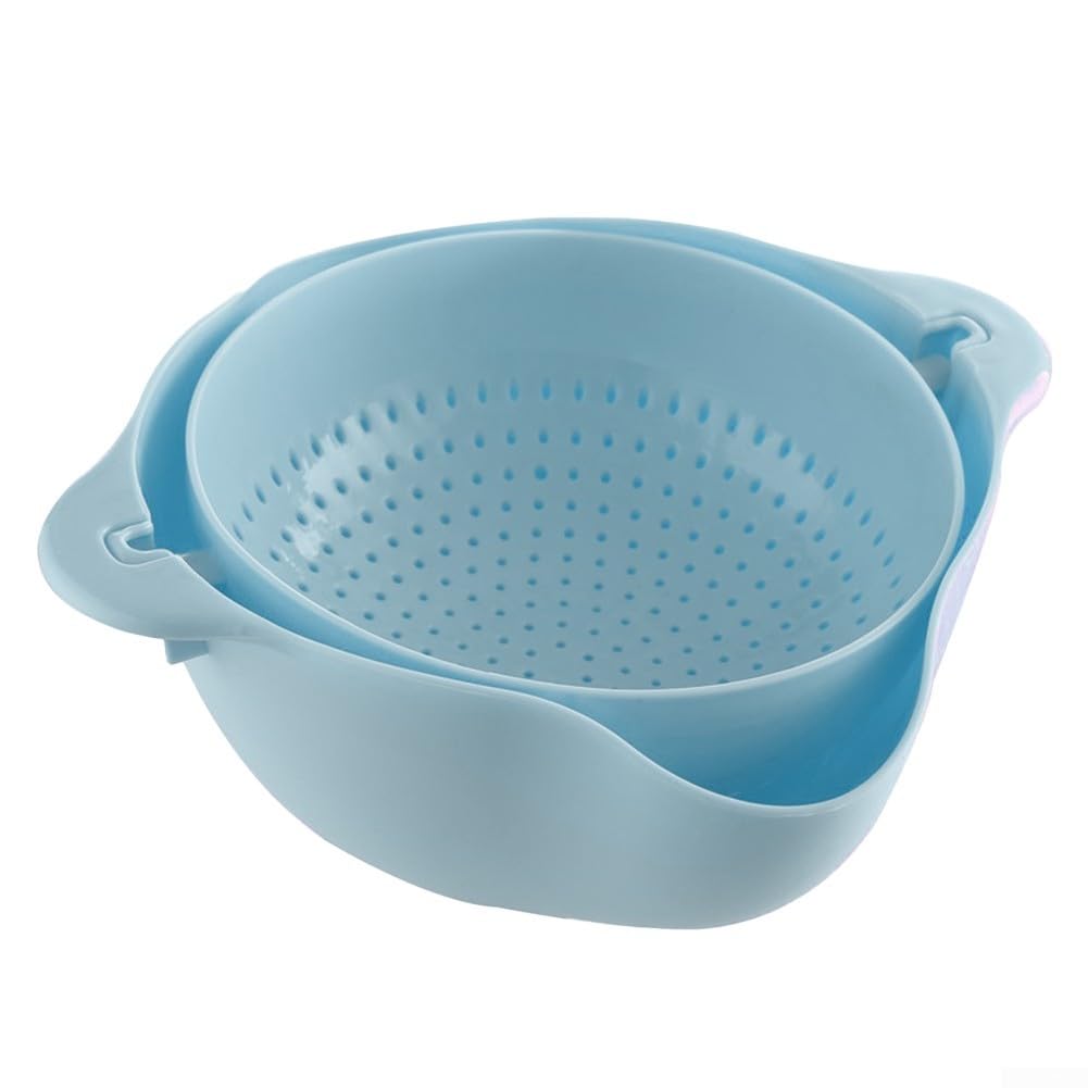 Juego de colador de cocina diseñado para un manejo práctico de alimentos, incluyendo lavado, drenaje, enjuague y transferencia de frutas, verduras y pasta (rosa)