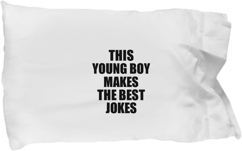 EzGift This Young Boy Pillowcase Makes The Best Jokes Funny Sarcastic Gift Idea Ironic Gag Humor Pillow Cover Case 20x30