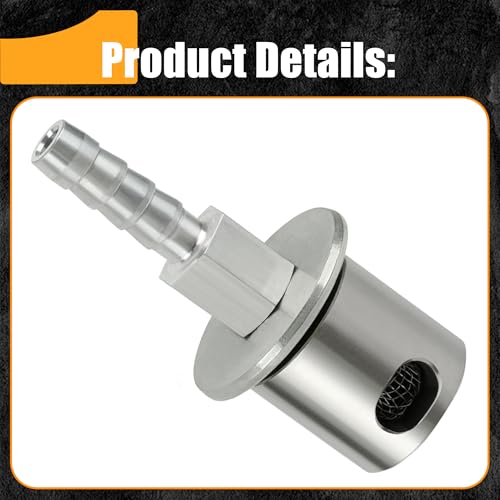 Silvery19-174 Fuel Tank Vent Roll Over Valve with Bracket Kit Remote Mount Rollover Check Valve Compatible with Holley Sniper EFI Upgrade 5/16 Hose Barb
