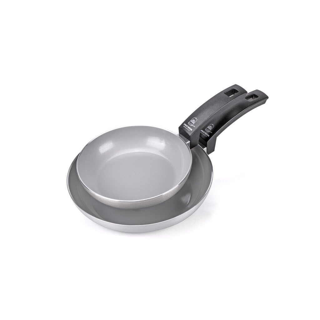 Moneta Innova Set of Frying Pans 20+26 cm, Natural FineGres Coating (NO PFAS), Also Suitable for Induction, 100% Made in Italy