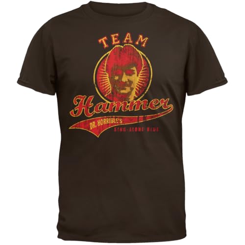 Dr. Horrible - Mens Team Hammer T-Shirt Small Brown