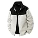 Floral Quilted Jacket, Men's Zip Up Waterproof Jacket Outdoor Lightweight Softshell Raincoat For Hiking Travel With Pockets Jackets Men Fashion Snowboard Coat (XL, White)