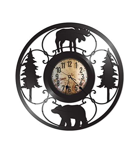 Moose Bear Vinyl Record Clock