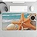 Starfish Seashell Beach Desk Mat Non-Slip Laptop Writing Pad Large Keyboard Mousepad with Rubber Base 23.6