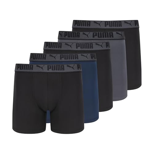PUMA Men's Training Fit Anti-Odor 5 Pack Boxer Briefs