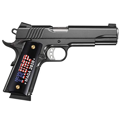 Cool Hand 1911 Grips with 2020 Trump, Full Size (Government/Commander), Screws Included, Ambi Safety Cut, Black High Polished Acrylic - Thumbnail 7