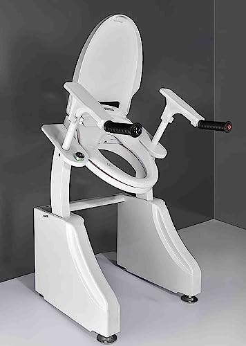 Elevador de asiento eléctrico para inodoro con asas, barandales de seguridad para personas mayores, elevador eléctrico para inodoro para ancianos, asistencia para levantar en inodoro para seniors, 264 lbs miniatura 1